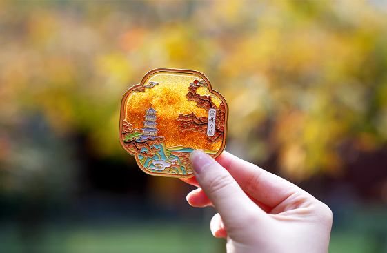 Hangzhou West Lake Scenery Quicksand Chinese Style Refrigerator Magnet
