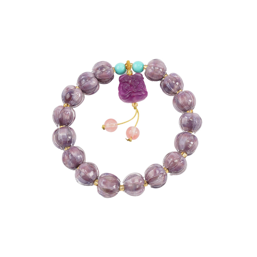 Twilight Amethyst Liuli Awakening Lion Bracelet
