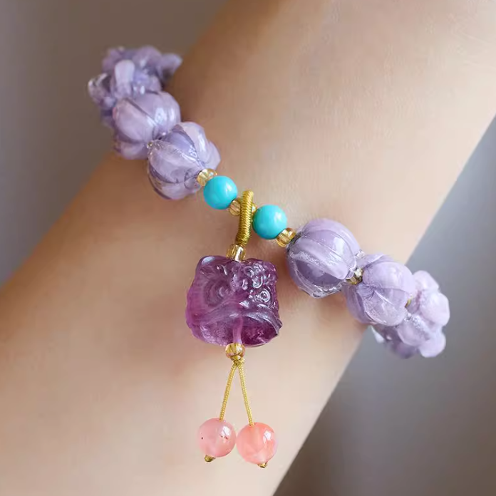 Twilight Amethyst Liuli Awakening Lion Bracelet