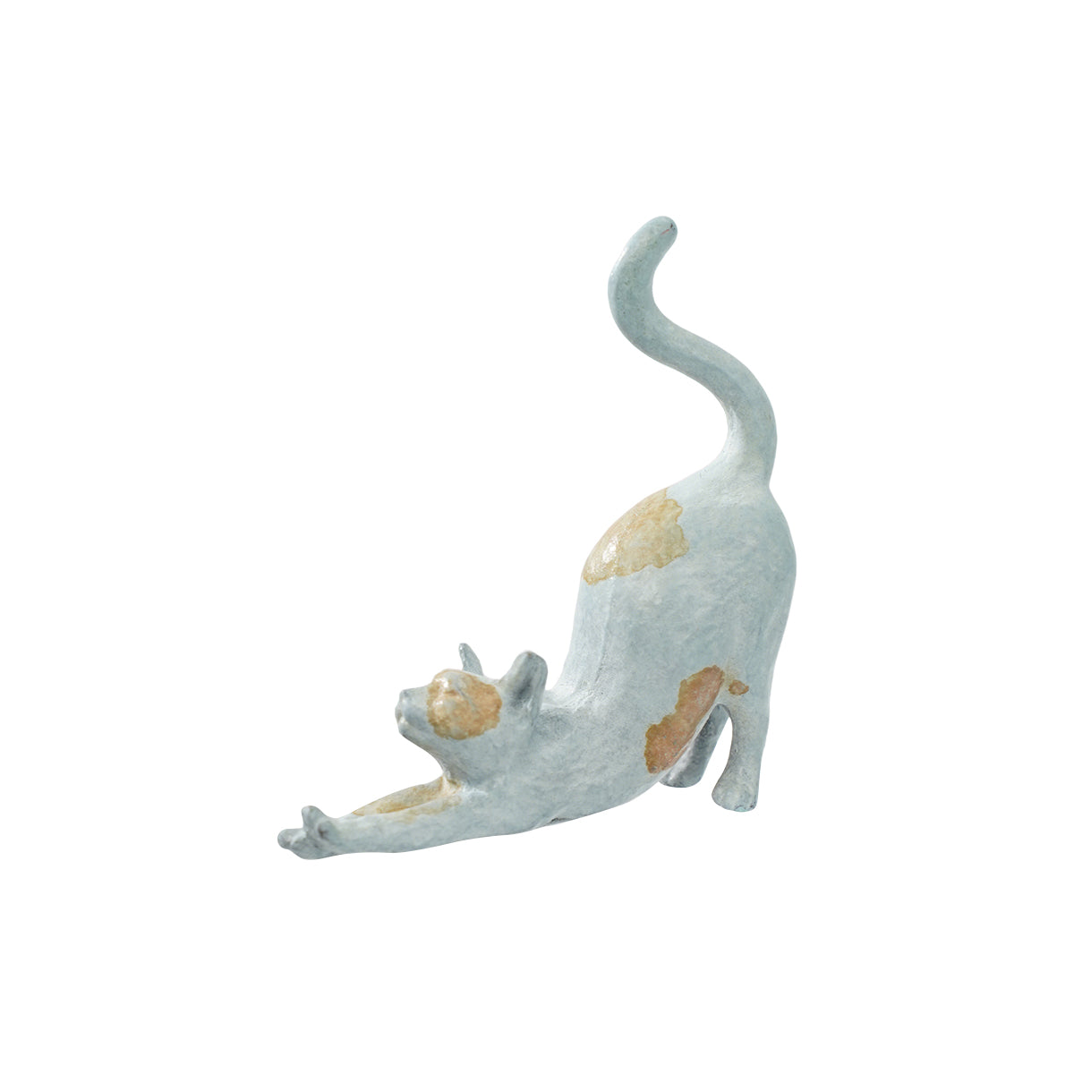 Stretching Cat Copper Sculpture