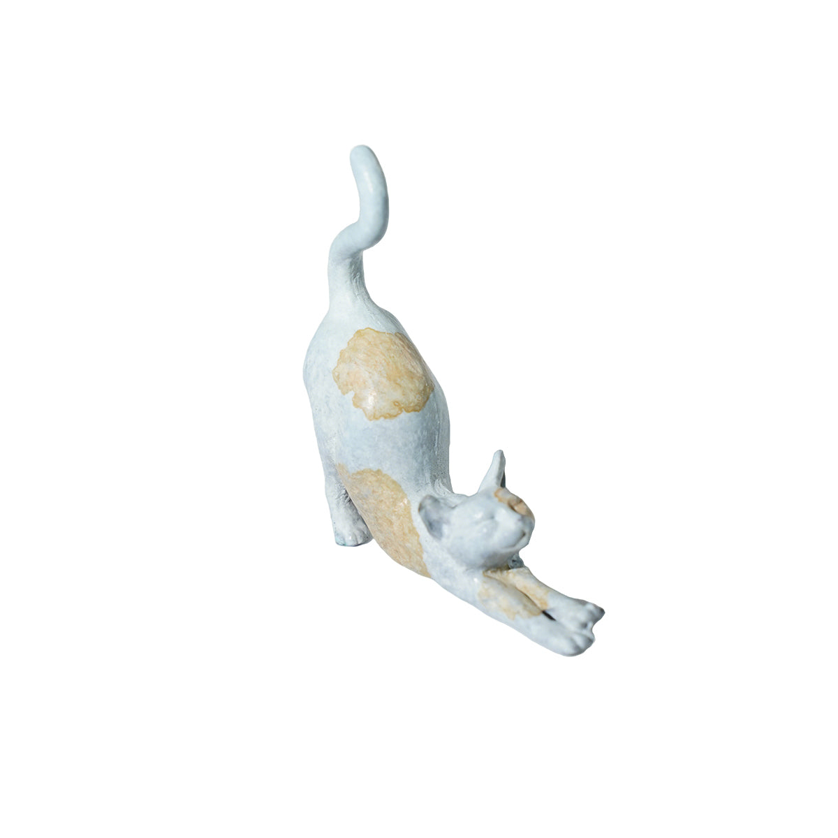 Stretching Cat Copper Sculpture